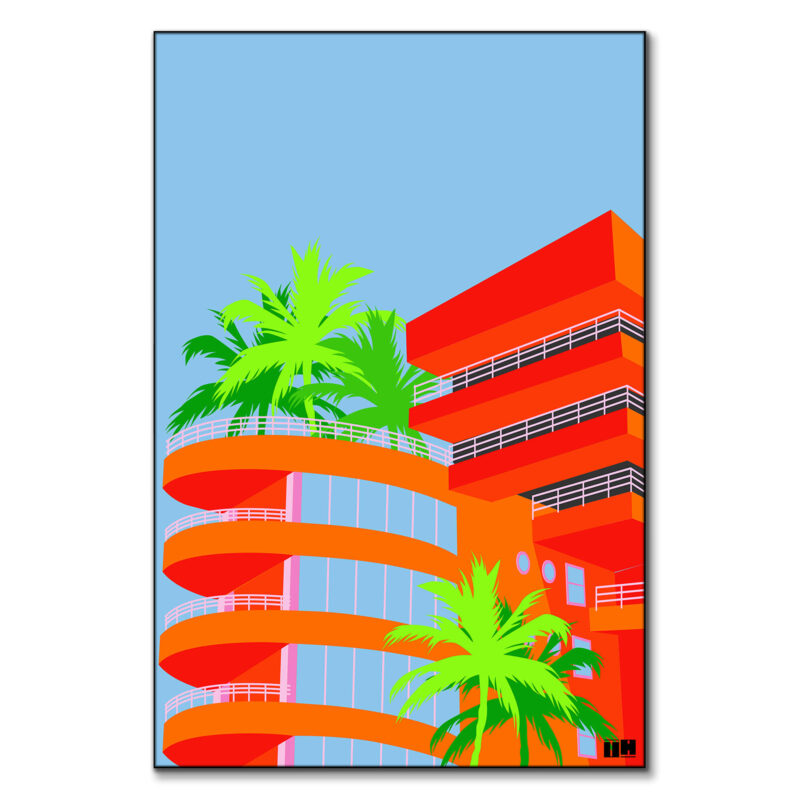 Neon Palms and Paradise Orange Wall Art by Unfilter Art