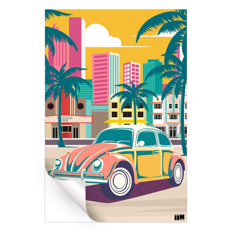 Bold in the 305 Vibrant Wall Art by Unfilter Art