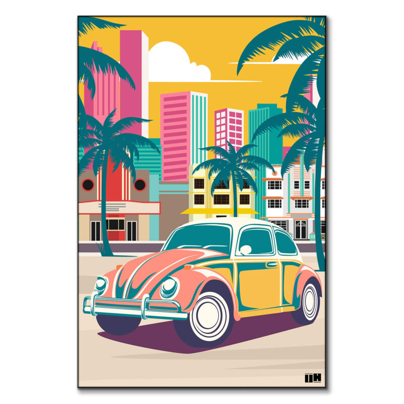 Bold in the 305 Vibrant Wall Art by Unfilter Art