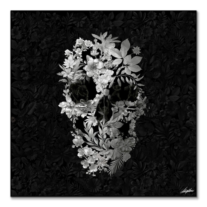 Chrome Skull Black and White Wall Art by Ali Gulec