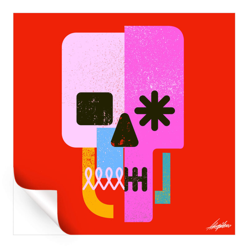 Encrypted Skull Vibrant Wall Art by Ali Gulec