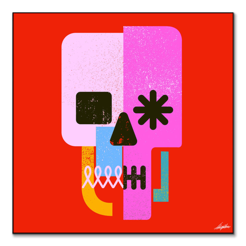 Encrypted Skull Vibrant Wall Art by Ali Gulec