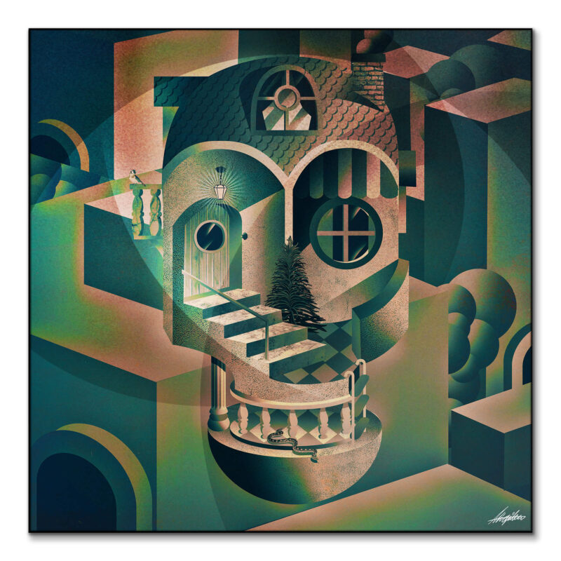 Utopia Skull Colorful Wall Art by Ali Gulec