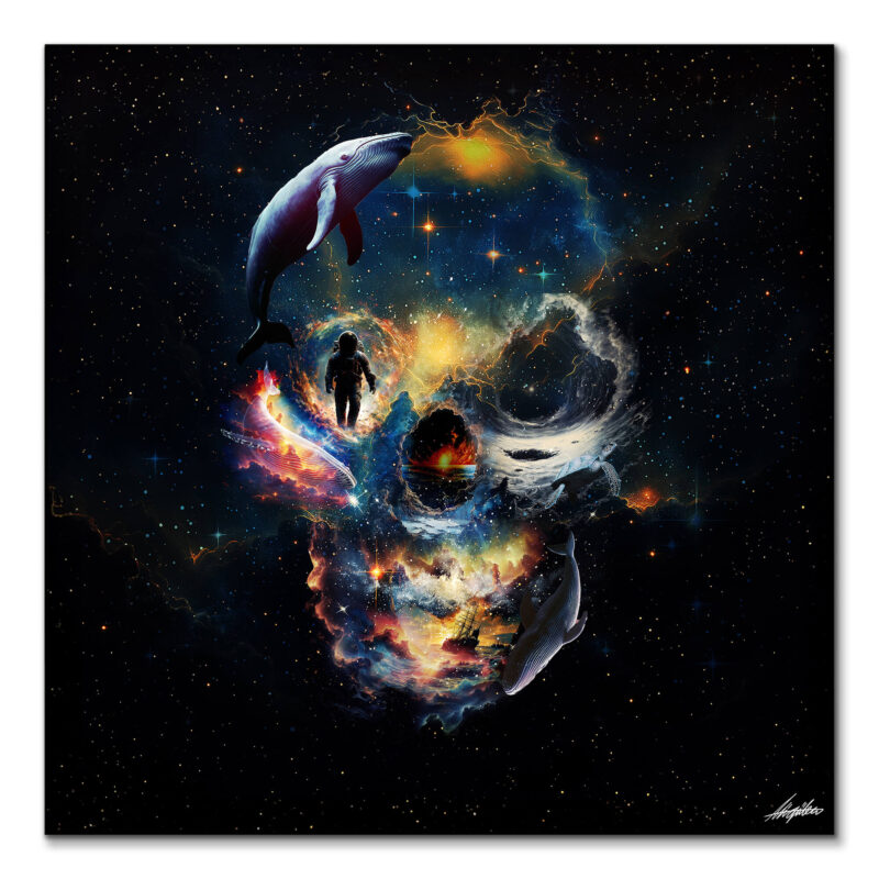 Portal Skull Colorful Wall Art by Ali Gulec