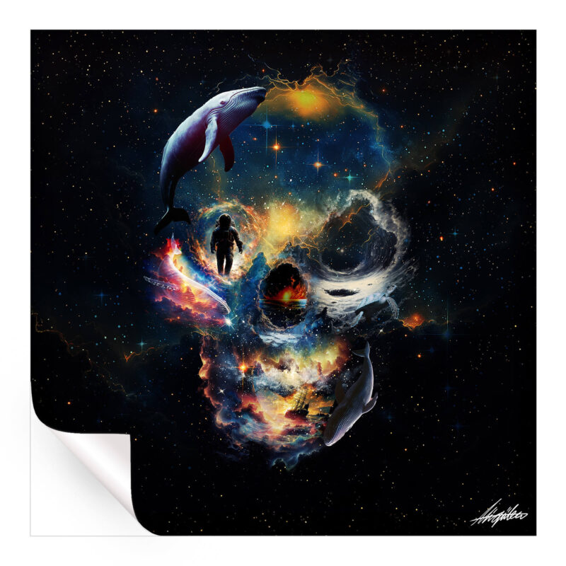 Portal Skull Colorful Wall Art by Ali Gulec