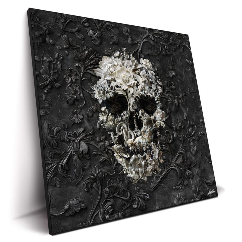 Marble Skull Black and White Wall Decor by Ali Gulec