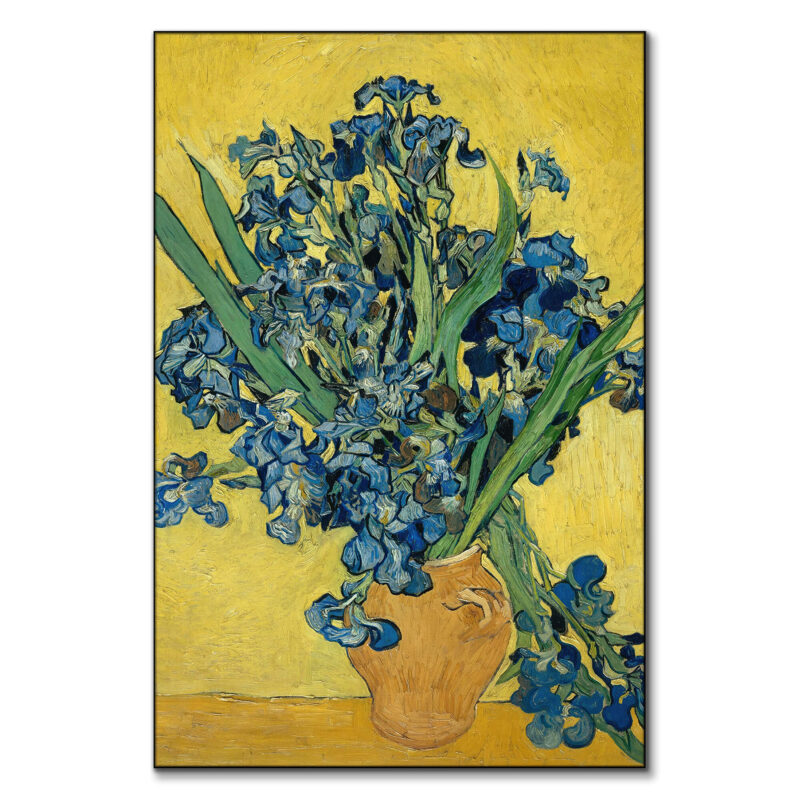 Vase With Irises Yellow Wall Art by The Classics Collective