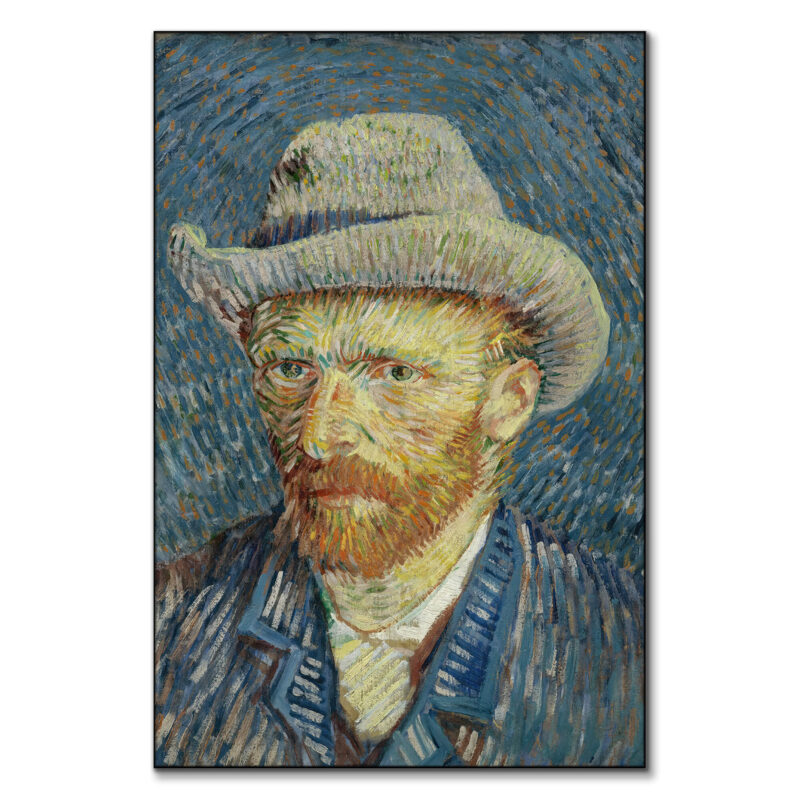 Self Portrait with Grey Felt Hat Blue Wall Art by The Classics Collective
