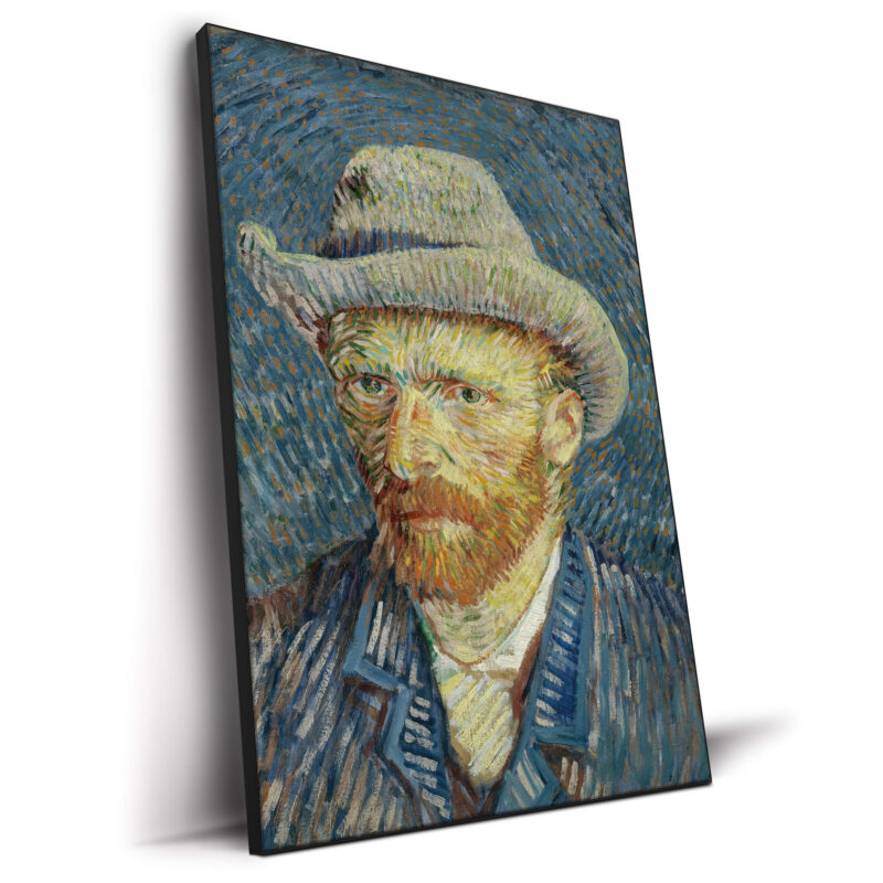 Self Portrait with Grey Felt Hat Blue Wall Decor by The Classics Collective