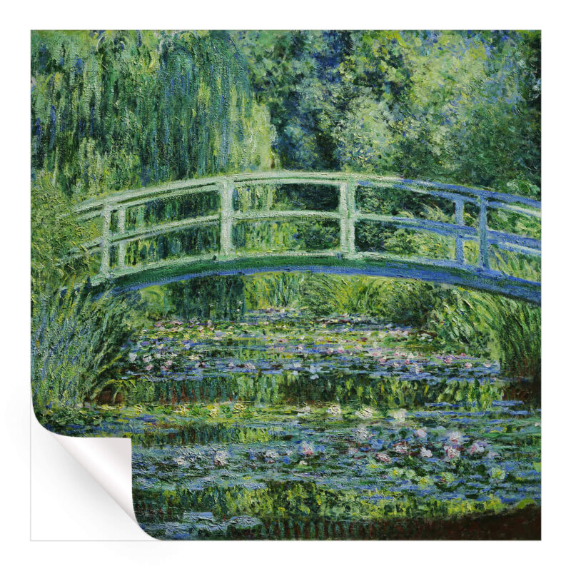 Water Lilies and Japanese Bridge Green Wall Art by The Classics Collective