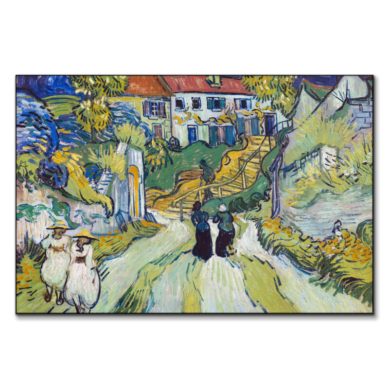 Village Street and Steps in Auvers Colorful Wall Art by The Classics Collective