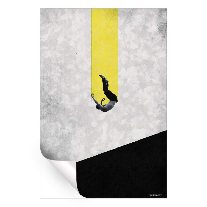 The Great Fall Black and White Wall Art by Underdott