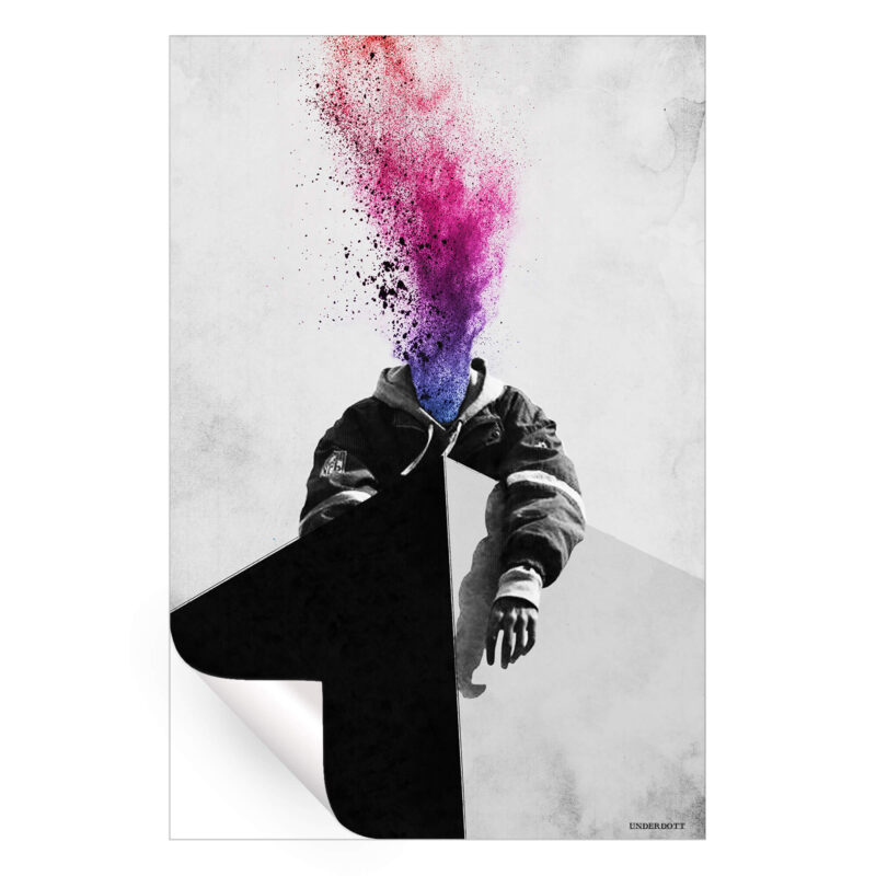 Burnout Black and White Wall Art by Underdott