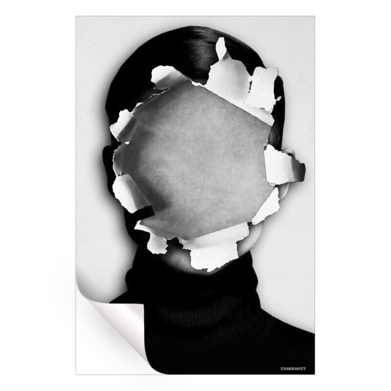 Torn Black and White Wall Art by Underdott