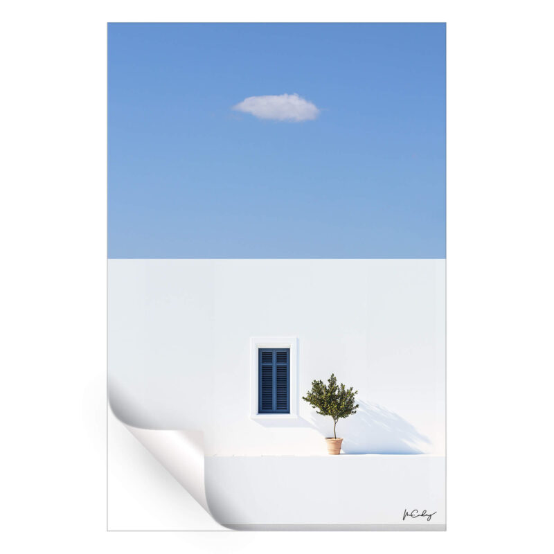 Greek Calm Street Blue Wall Art by Marcus Cederberg