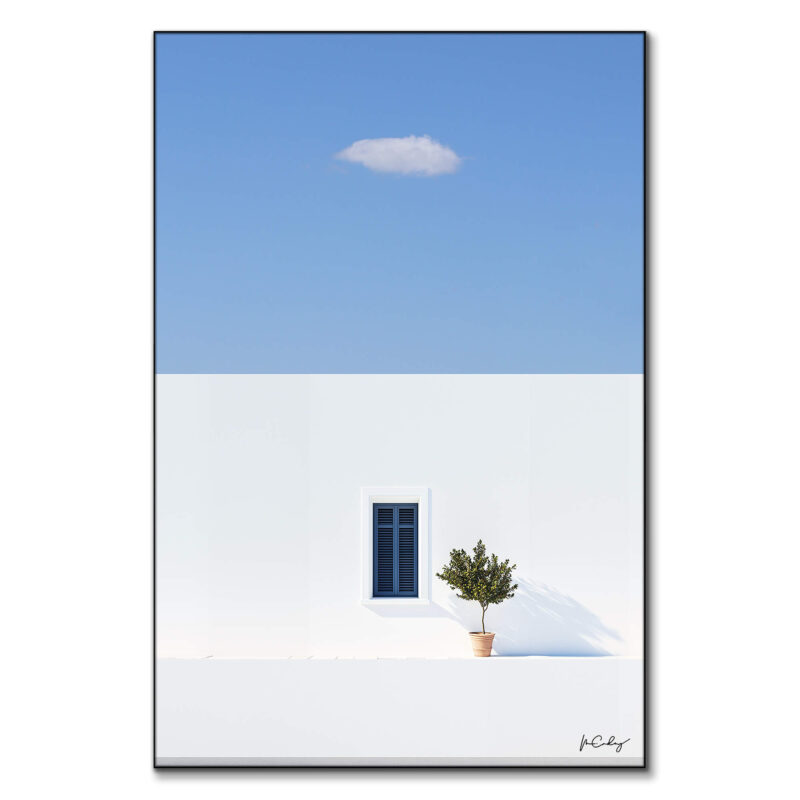 Greek Calm Street Blue Wall Art by Marcus Cederberg
