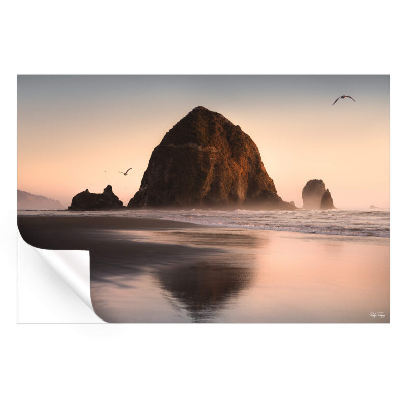 Haystack Rock Orange Wall Art by Paige Tingey