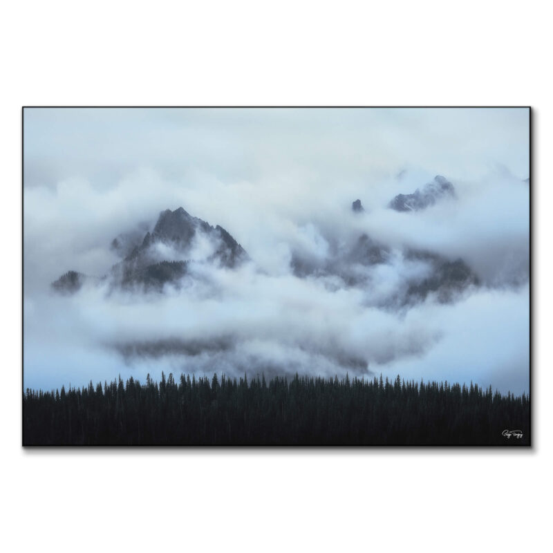 Mountain Clouds Black and White Wall Art by Paige Tingey