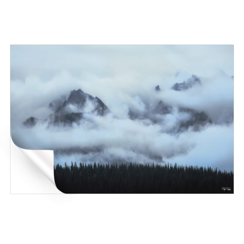 Mountain Clouds Black and White Wall Art by Paige Tingey