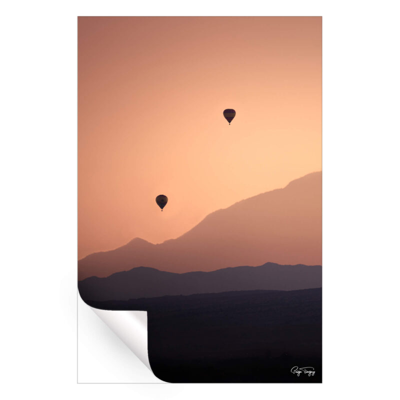 Two Hot Air Balloons Orange Wall Art by Paige Tingey