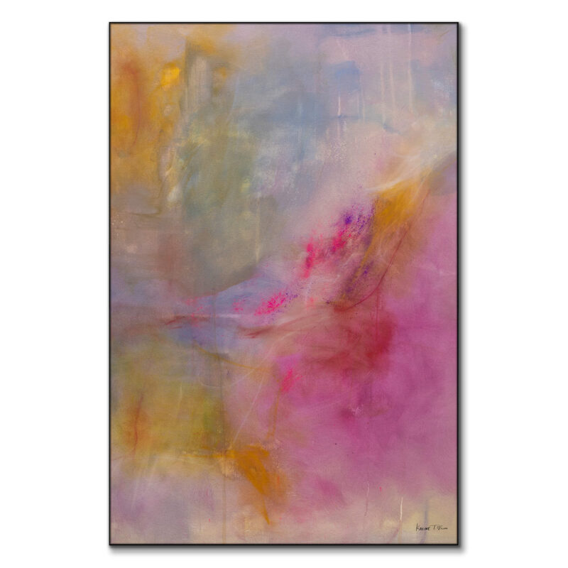 Splashes of Pink Yellow Wall Art by Karine Tonial Grimm