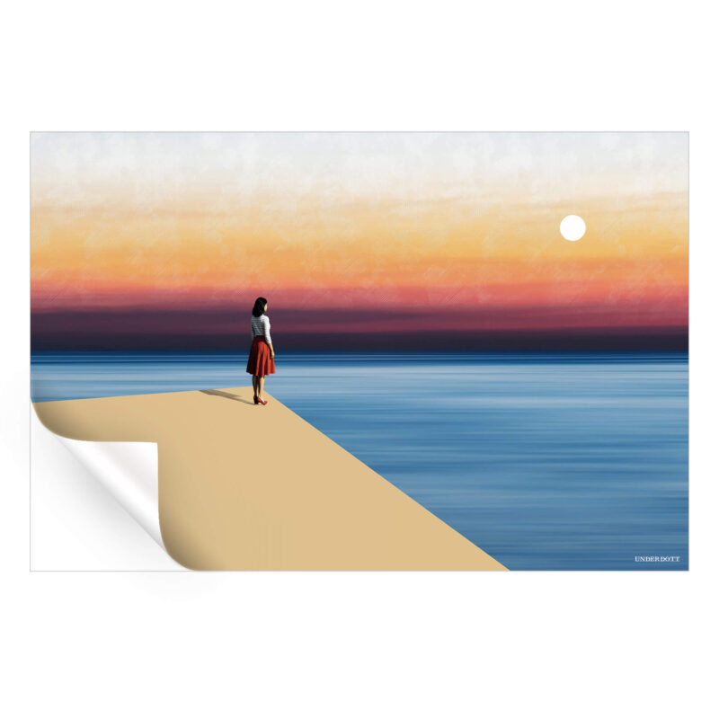 Silent Sunset Red Wall Art by Underdott