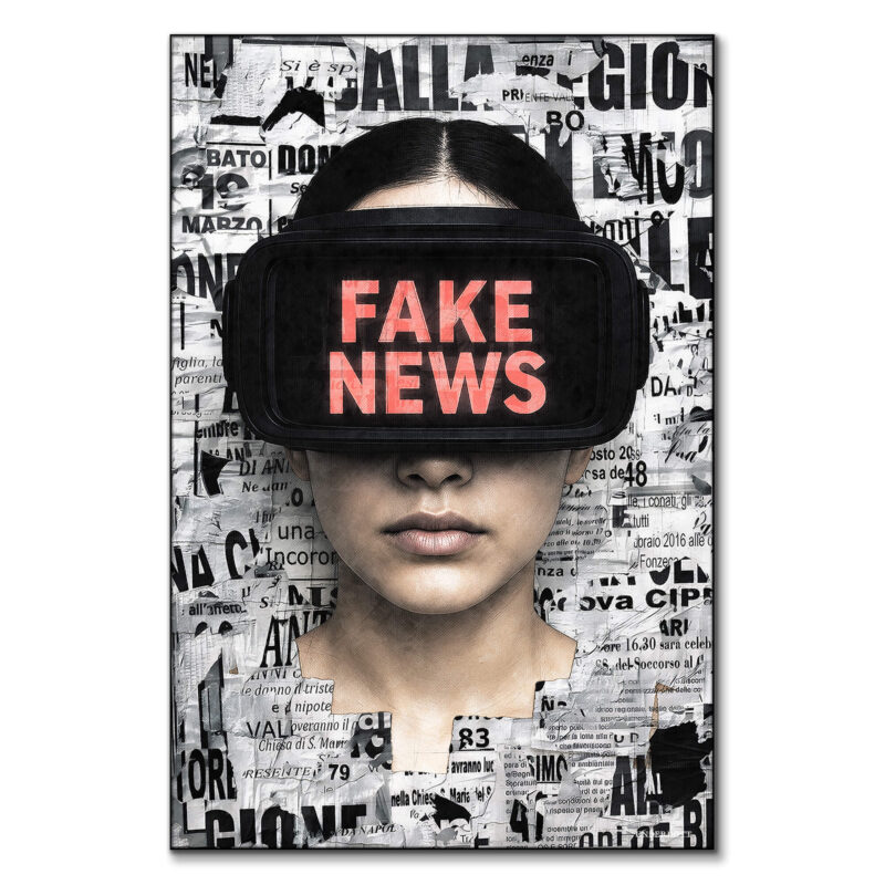 Fake News Black and White Wall Art by Underdott