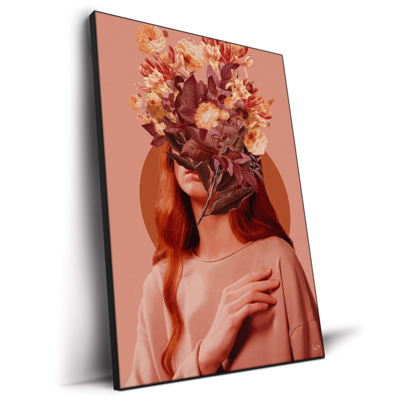 rose pink warm surreal floral portrait