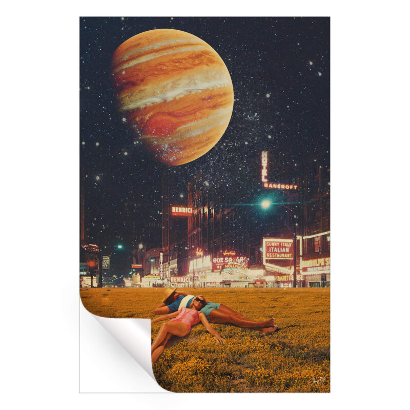 A Postcard From Year 2349 Dark Wall Art by Frank Moth