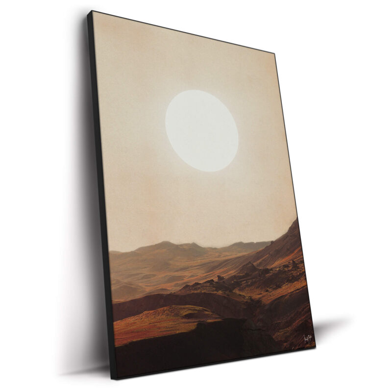 surreal moon sun over desert photography