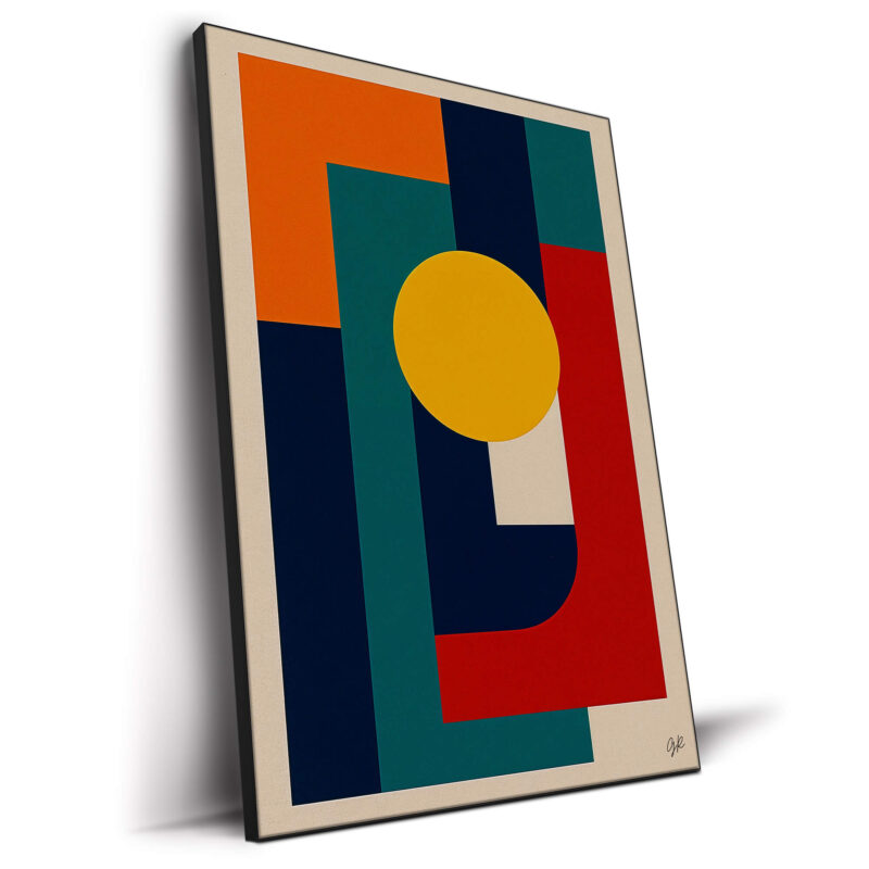 gold blue orange yellow geometric abstract