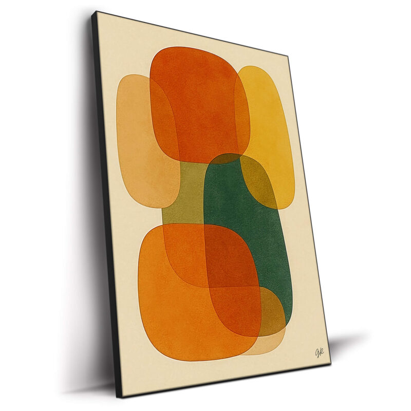 orange green abstract overlap geometric shapes