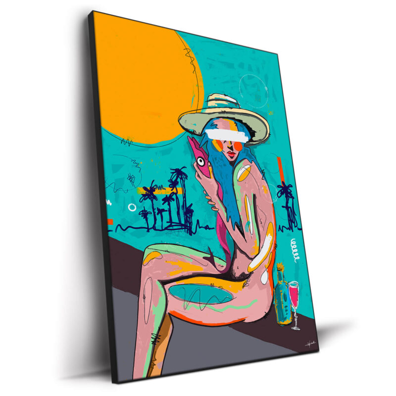 Fishing By The Beach Vibrant Wall Decor by Nuwarhol