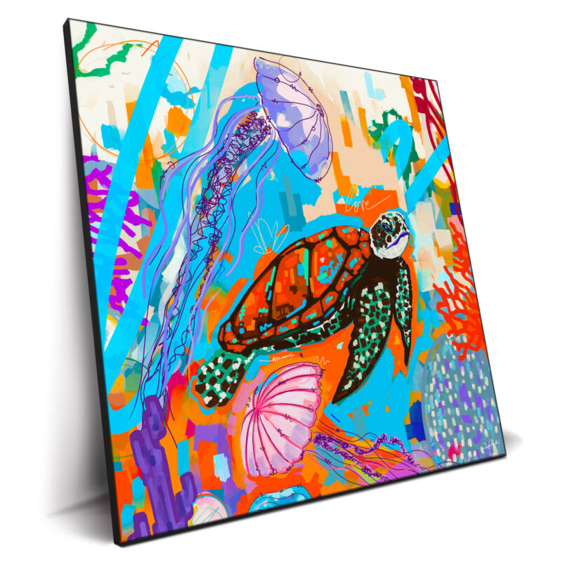 Sea Turtle Vibrant Wall Decor by Nuwarhol