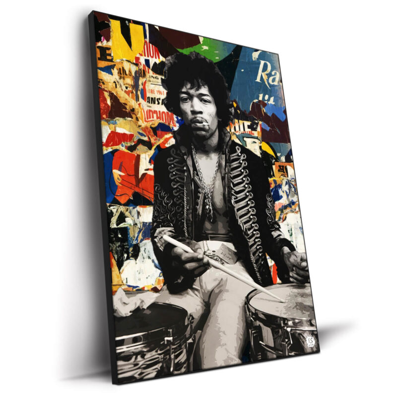 Jimi's Drum Set Vibrant Wall Decor by RS Artist