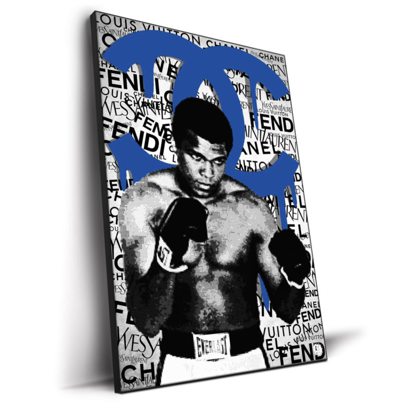 Muhammad Ali Blue Black and White Wall Decor by RS Artist