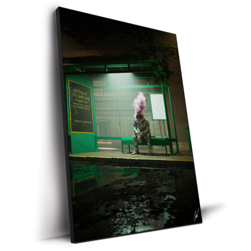 Astro Bus Stop Dark Wall Decor by CaptvArt