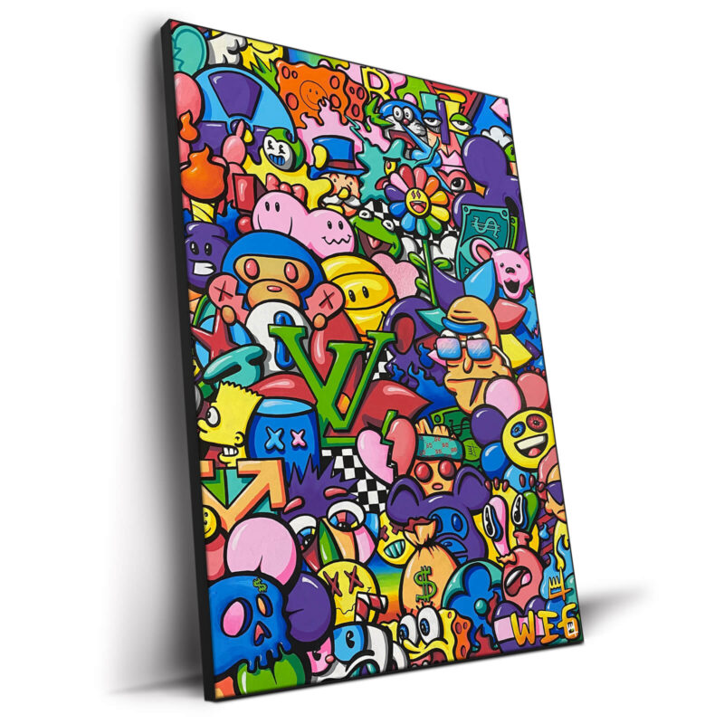 Toon Collage Vibrant Wall Decor by Wegs.Art