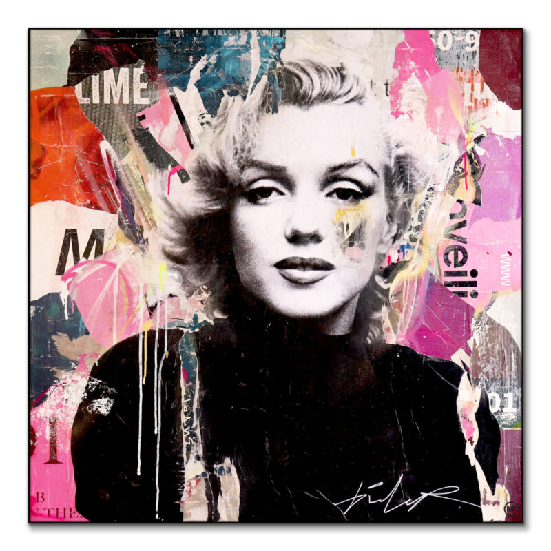Marilyn Monroe Collage Vibrant Wall Art by Michiel Folkers