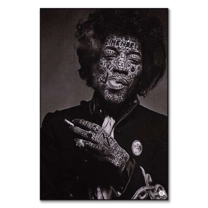 Jimi Black and White Wall Art by RS Artist