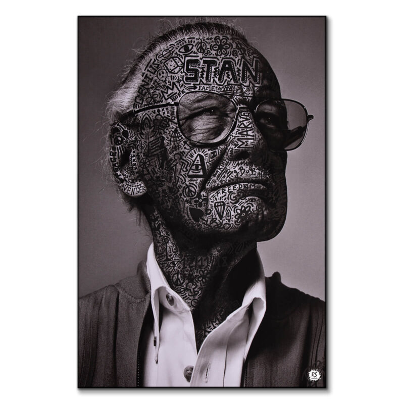Stan Lee Black and White Wall Art by RS Artist