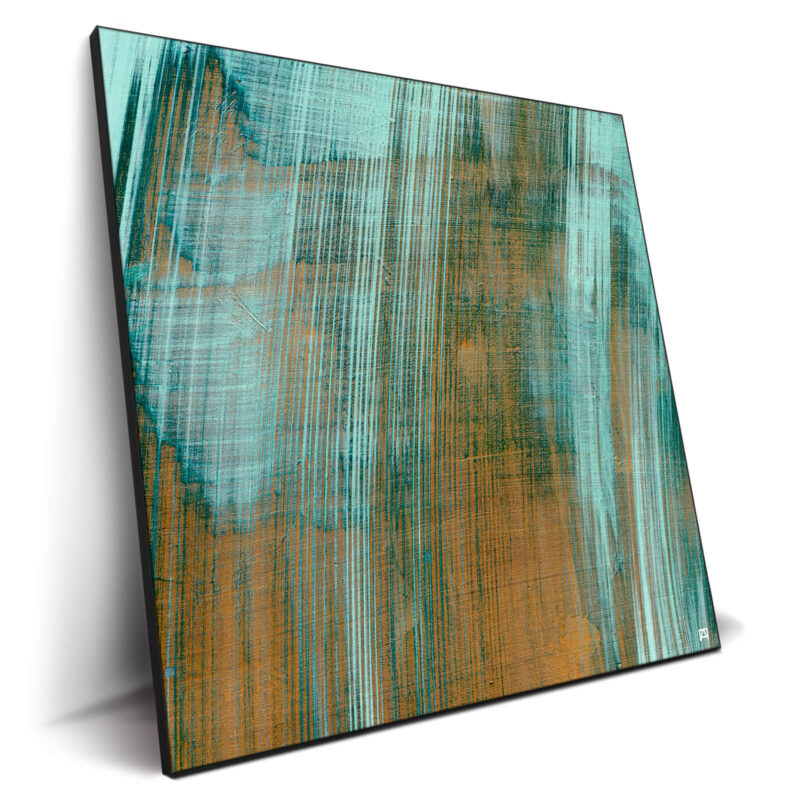 Teal Strokes Brown Wall Decor by Jared Hankins