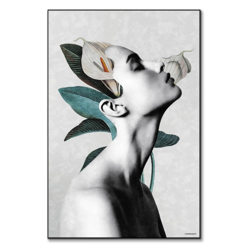 Beauty and Lilies Black and White Wall Art by Underdott