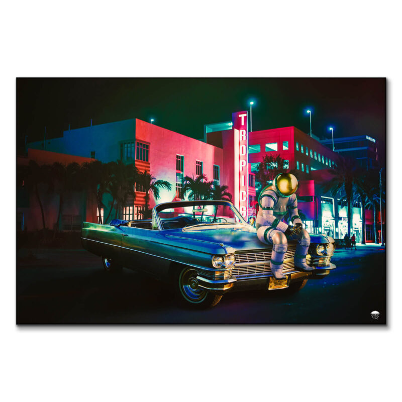 Retro Night Dark Wall Art by Seamless