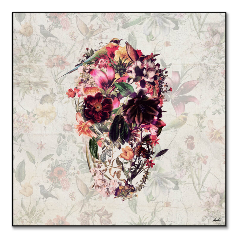 Springtime Skull Colorful Wall Art by Ali Gulec