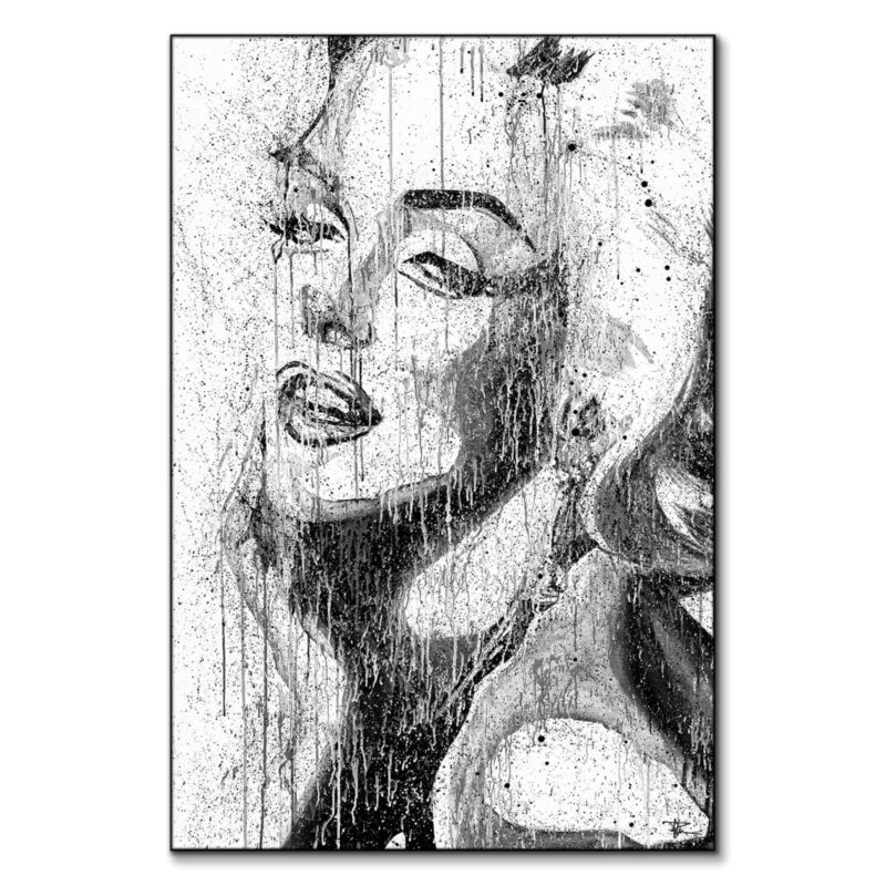 Marilyn Drip Black and White Wall Art by P Muir Art
