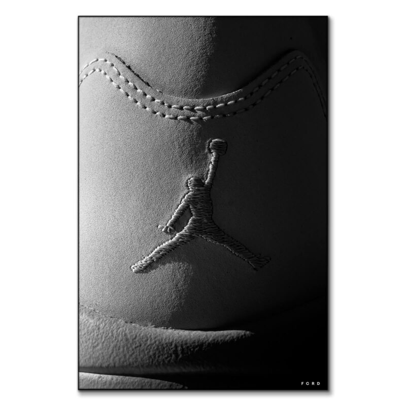 Air Jordan Flight Black and White Wall Art by Nick Ford