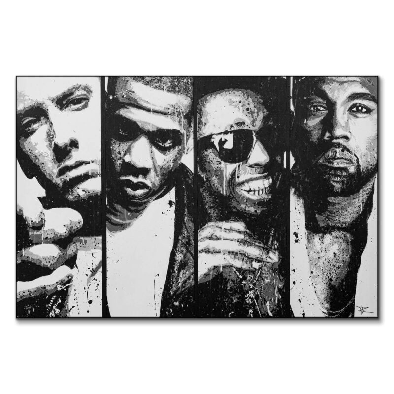 Iconic Rappers Black and White Wall Art by P Muir Art