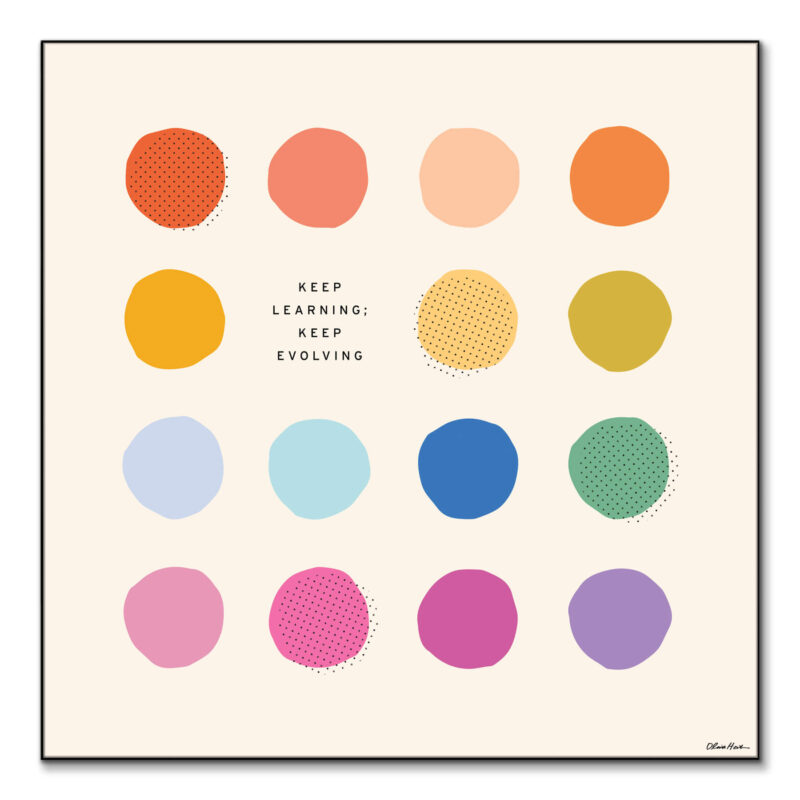 Keep Learning Colorful Wall Art by Olivia Herrick
