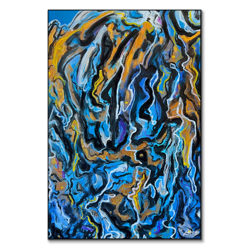 Let's See Where We Are Blue Wall Art by Bob Lombardi